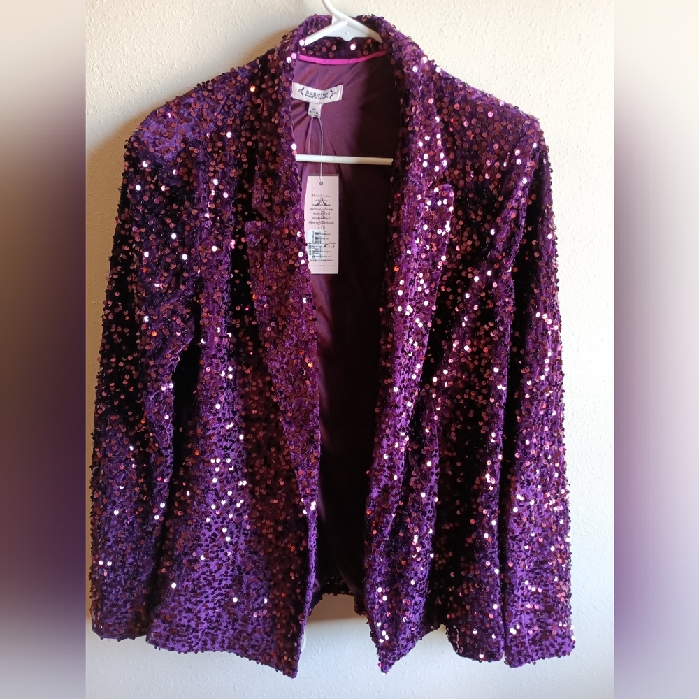 Nanette Lepore sequined velvet blazer NWT